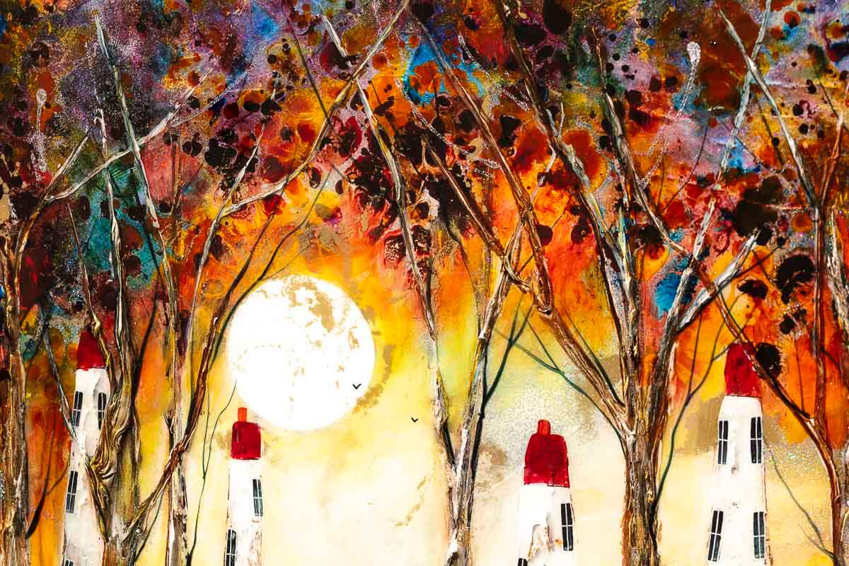 Following the Moon - Original - SOLD by artist Rozanne Bell - Wyecliffe Galleries