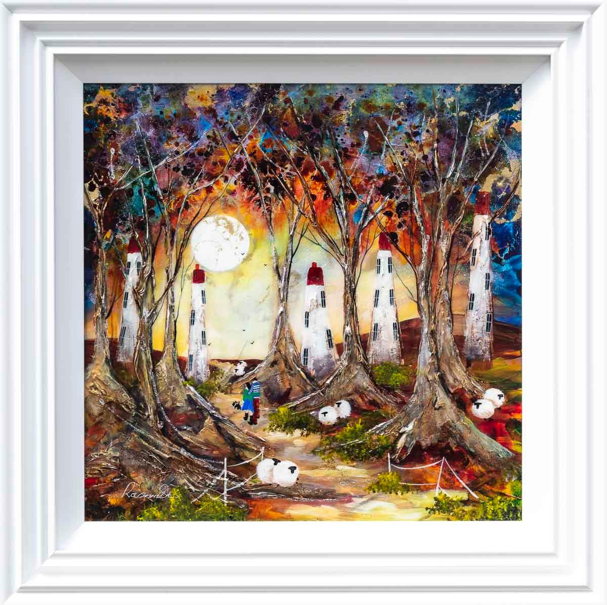 Following the Moon - Original - SOLD by artist Rozanne Bell - Wyecliffe Galleries