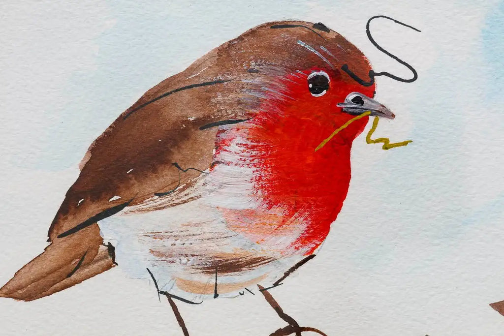 Robins Appear When Loved Ones Are Near - Original - SOLD by artist Rozanne Bell - Wyecliffe Galleries