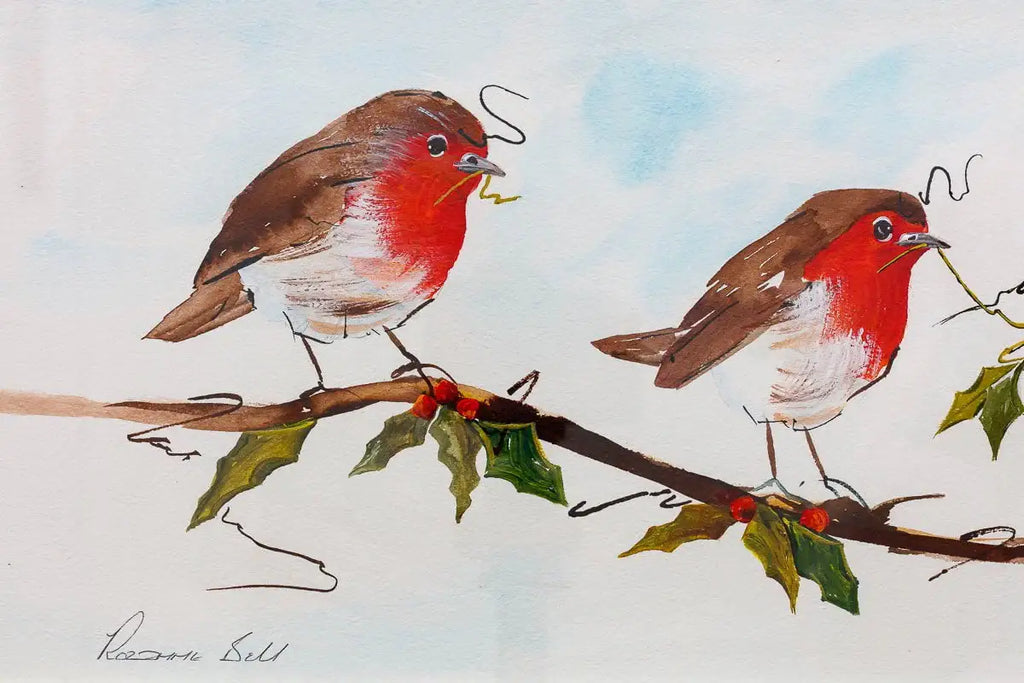 Robins Appear When Loved Ones Are Near - Original - SOLD by artist Rozanne Bell - Wyecliffe Galleries