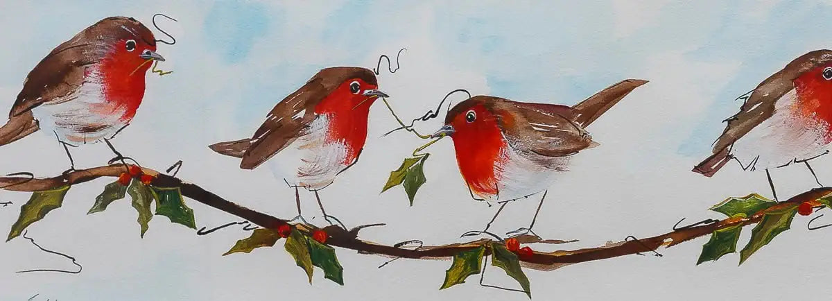 Robins Appear When Loved Ones Are Near - Original - SOLD by artist Rozanne Bell - Wyecliffe Galleries
