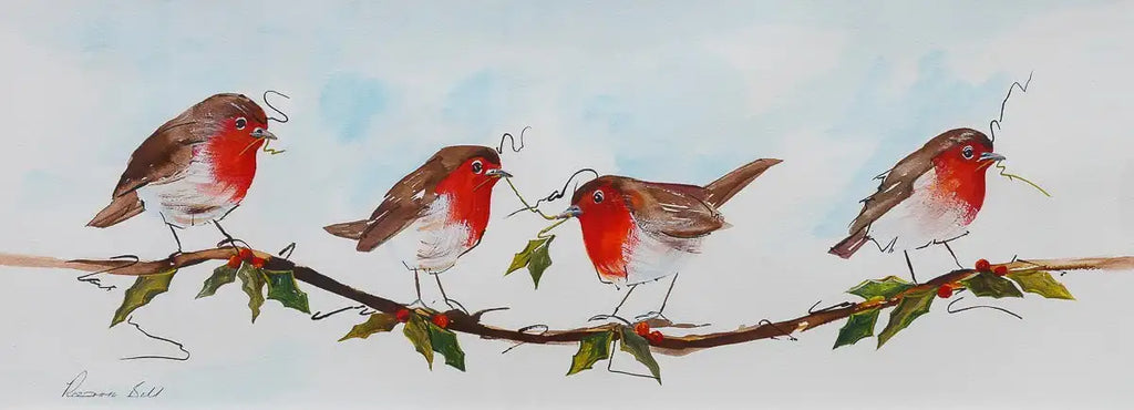 Robins Appear When Loved Ones Are Near - Original - SOLD by artist Rozanne Bell - Wyecliffe Galleries