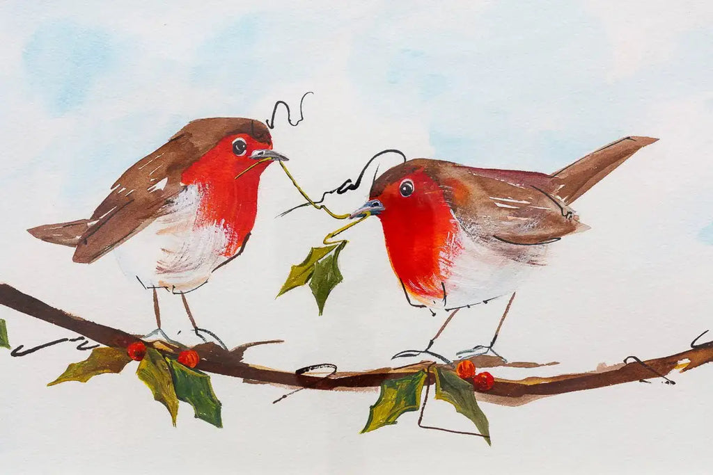 Robins Appear When Loved Ones Are Near - Original - SOLD by artist Rozanne Bell - Wyecliffe Galleries