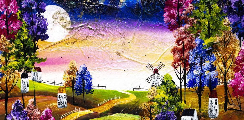 Glimmering Nights - Original - SOLD by artist Rozanne Bell - Wyecliffe Galleries