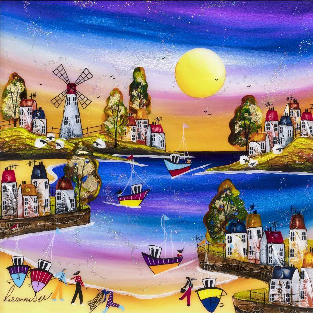 Going Fishing - Original - SOLD by artist Rozanne Bell - Wyecliffe Galleries