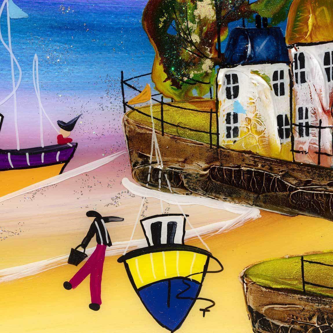 Going Fishing - Original - SOLD by artist Rozanne Bell - Wyecliffe Galleries