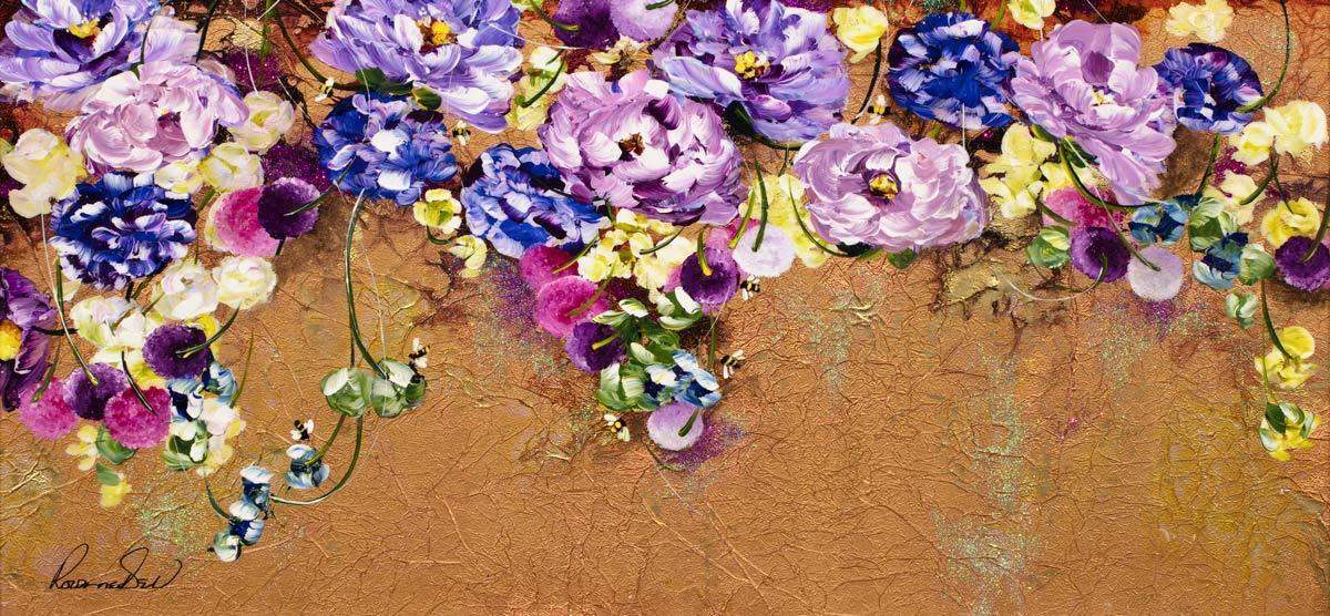 Golden Display - Original - SOLD by artist Rozanne Bell - Wyecliffe Galleries