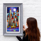 Harbour Bathed In Moonlight - Original - SOLD by artist Rozanne Bell - Wyecliffe Galleries