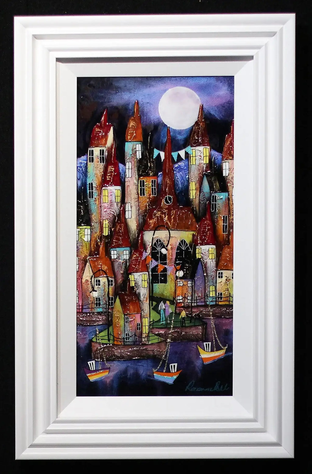 Harbour Lights - SOLD by artist Rozanne Bell - Wyecliffe Galleries