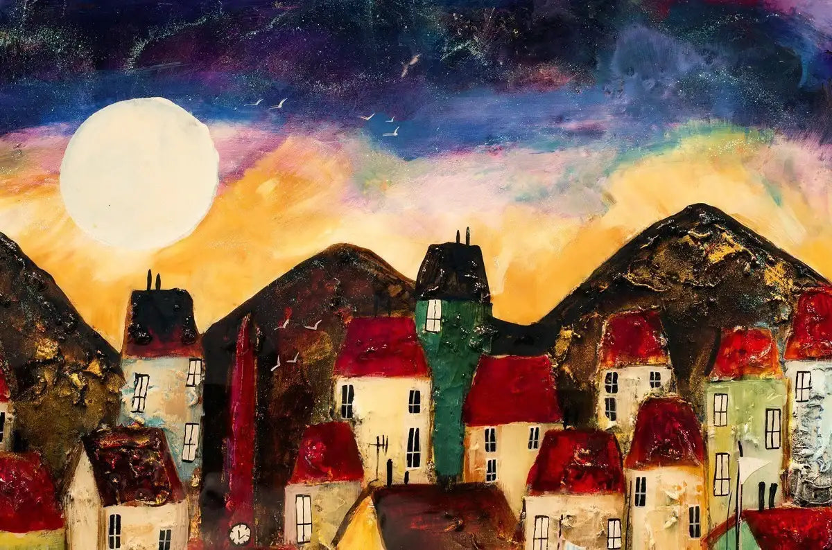 Harbour Moon - SOLD by artist Rozanne Bell - Wyecliffe Galleries