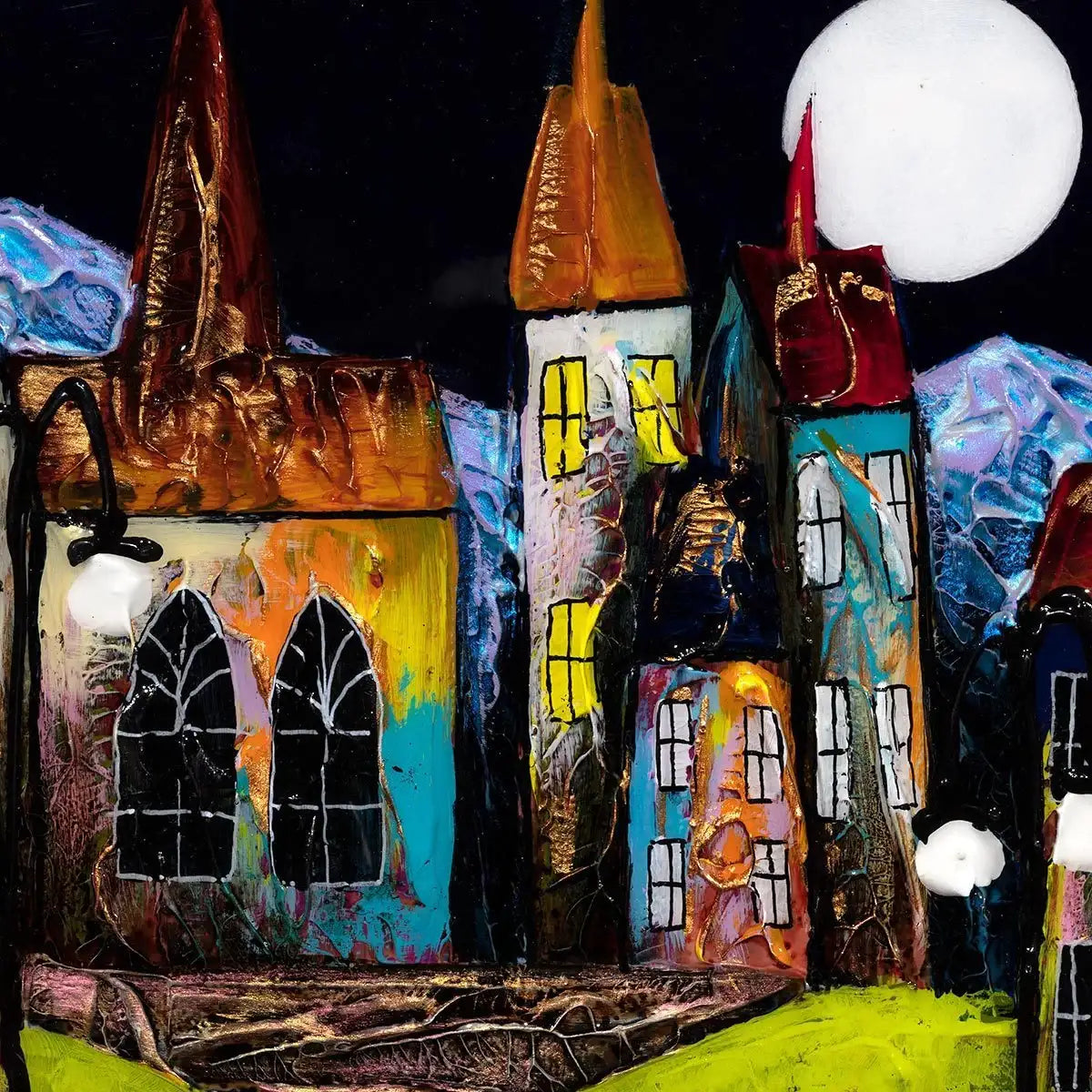 Harbour Nights - Original - SOLD by artist Rozanne Bell - Wyecliffe Galleries