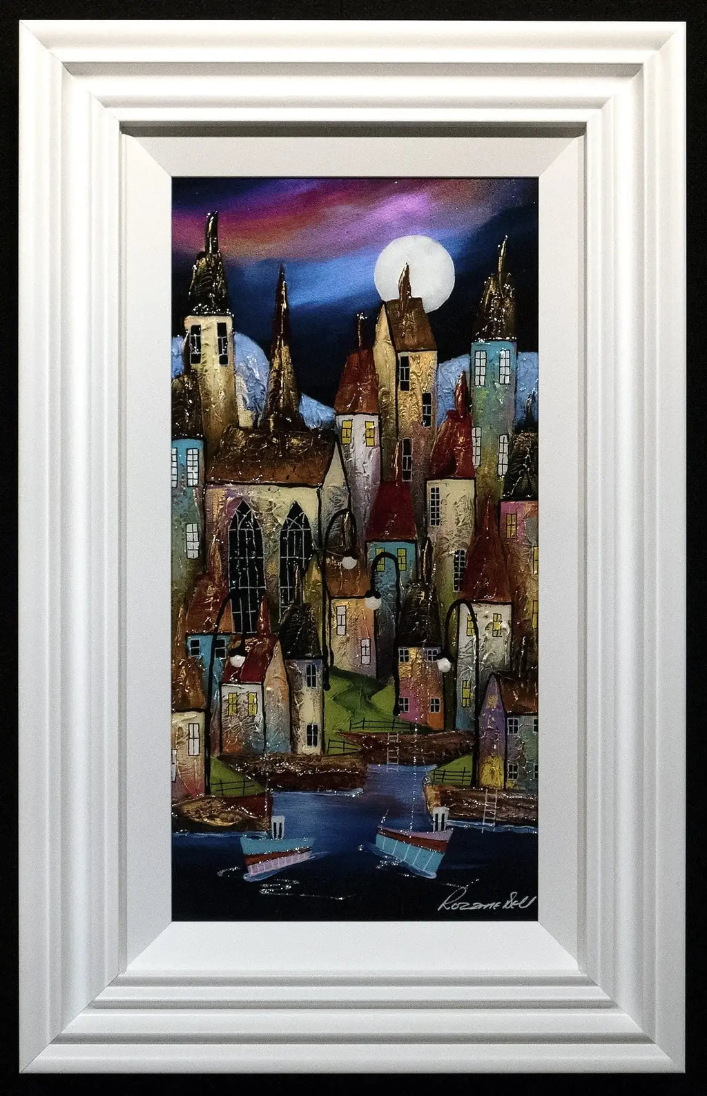 Harbour Reflections I - SOLD by artist Rozanne Bell - Wyecliffe Galleries