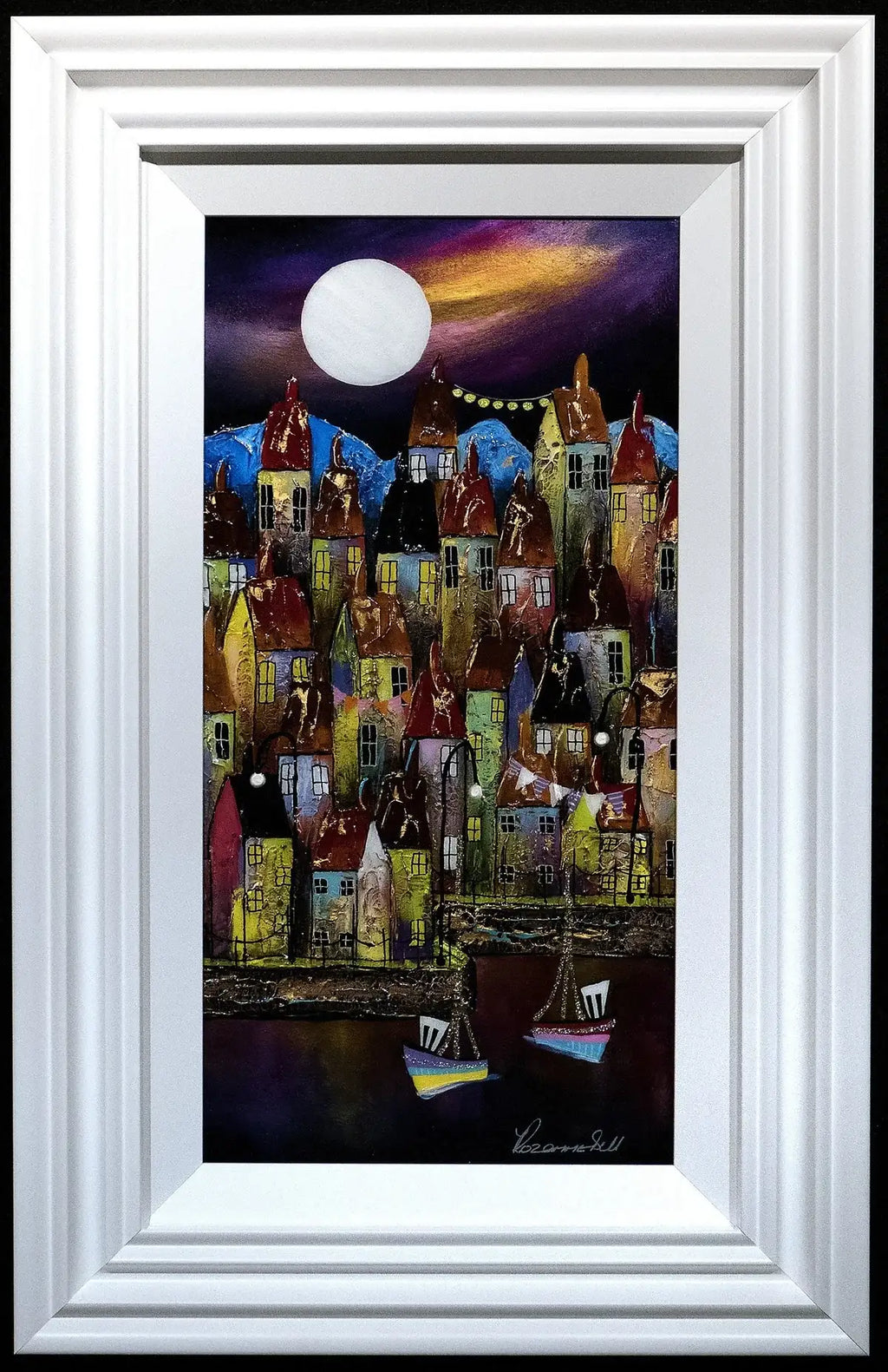 Harbour Reflections II -SOLD by artist Rozanne Bell - Wyecliffe Galleries