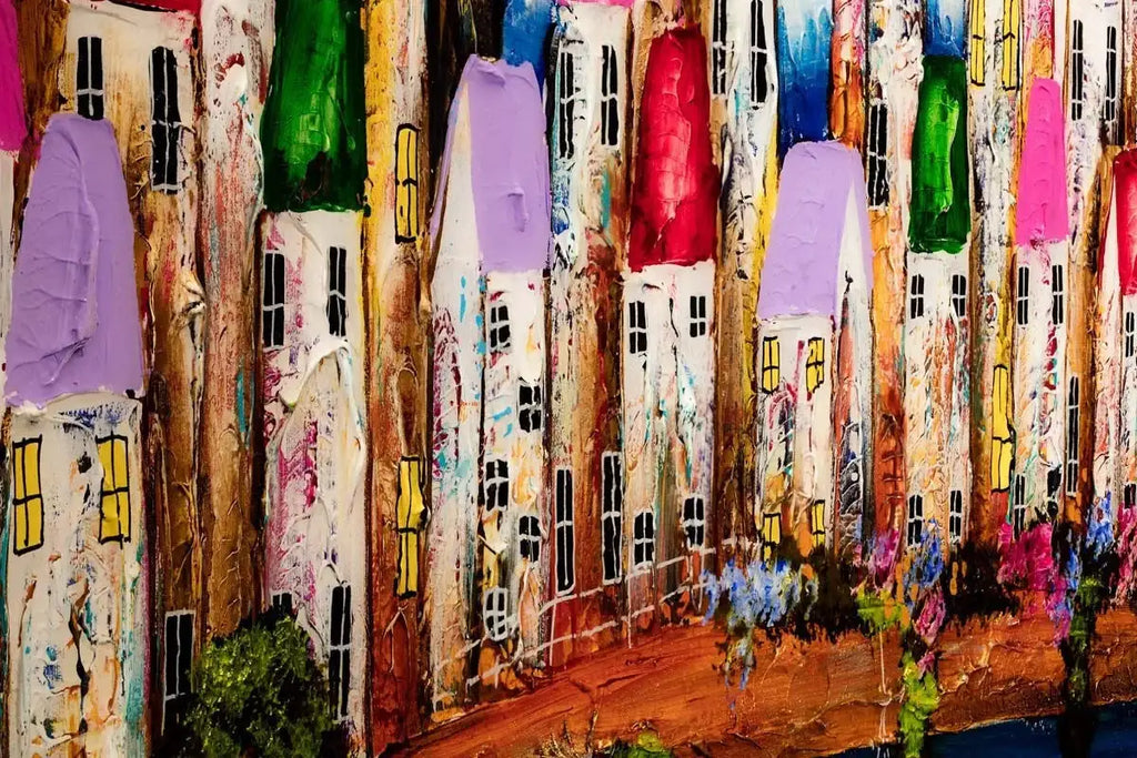 Harbour Row - SOLD by artist Rozanne Bell - Wyecliffe Galleries