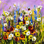 Hazy Fields - Original - SOLD by artist Rozanne Bell - Wyecliffe Galleries