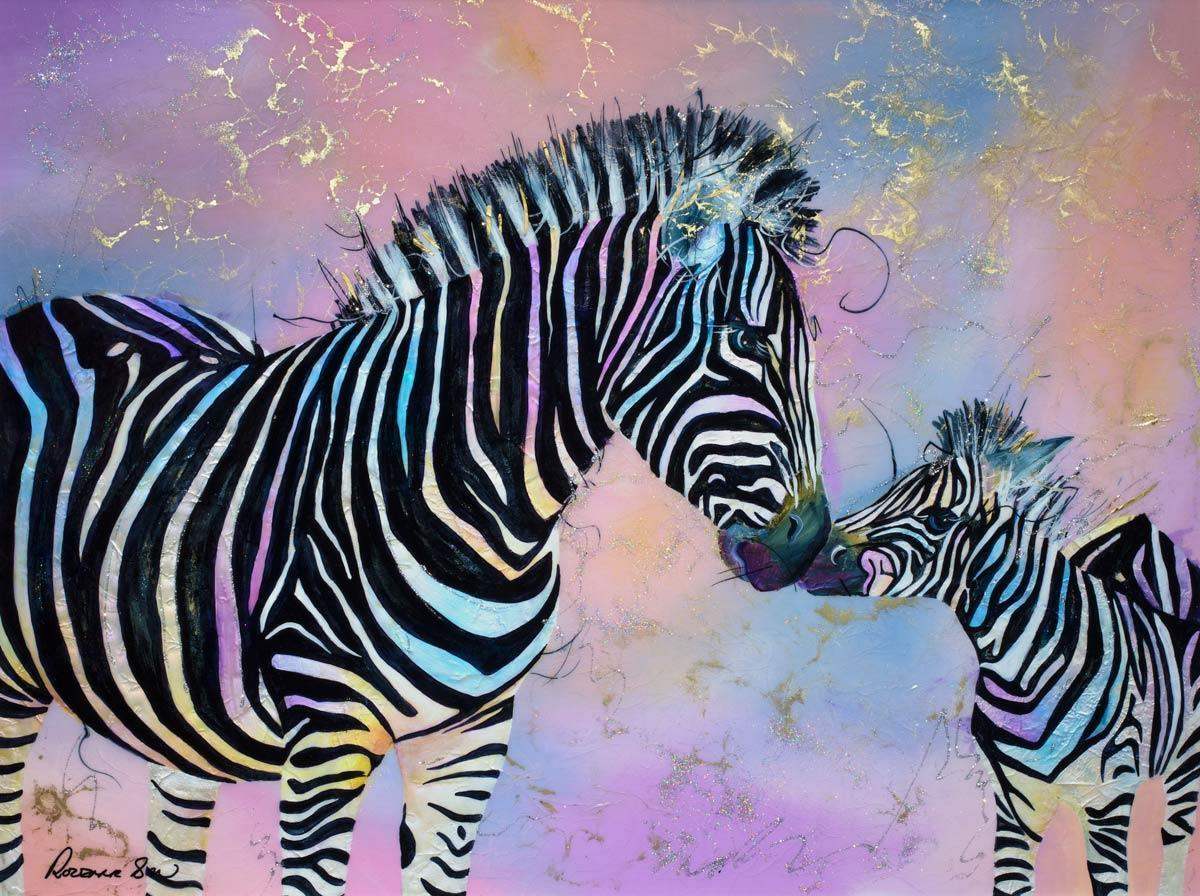 He's Got Your Stripes - Original - SOLD by artist Rozanne Bell - Wyecliffe Galleries