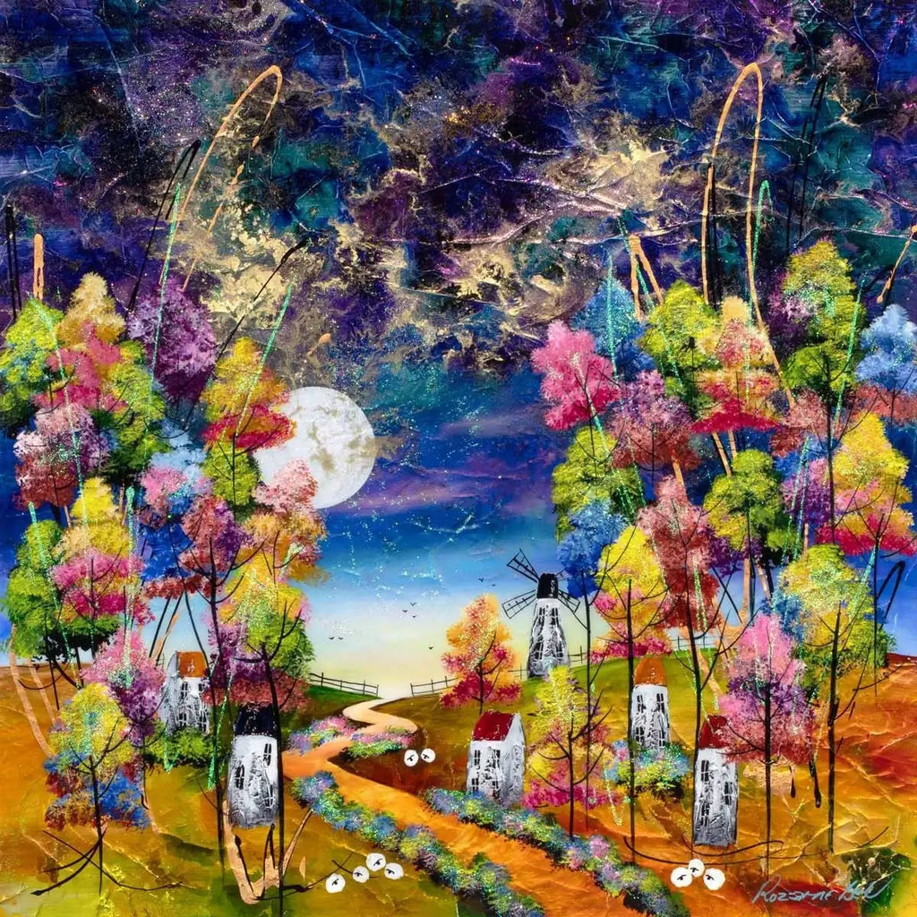 Hedgerow and Heather - Original - SOLD by artist Rozanne Bell - Wyecliffe Galleries