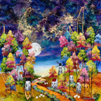 Hedgerow and Heather - Original - SOLD by artist Rozanne Bell - Wyecliffe Galleries