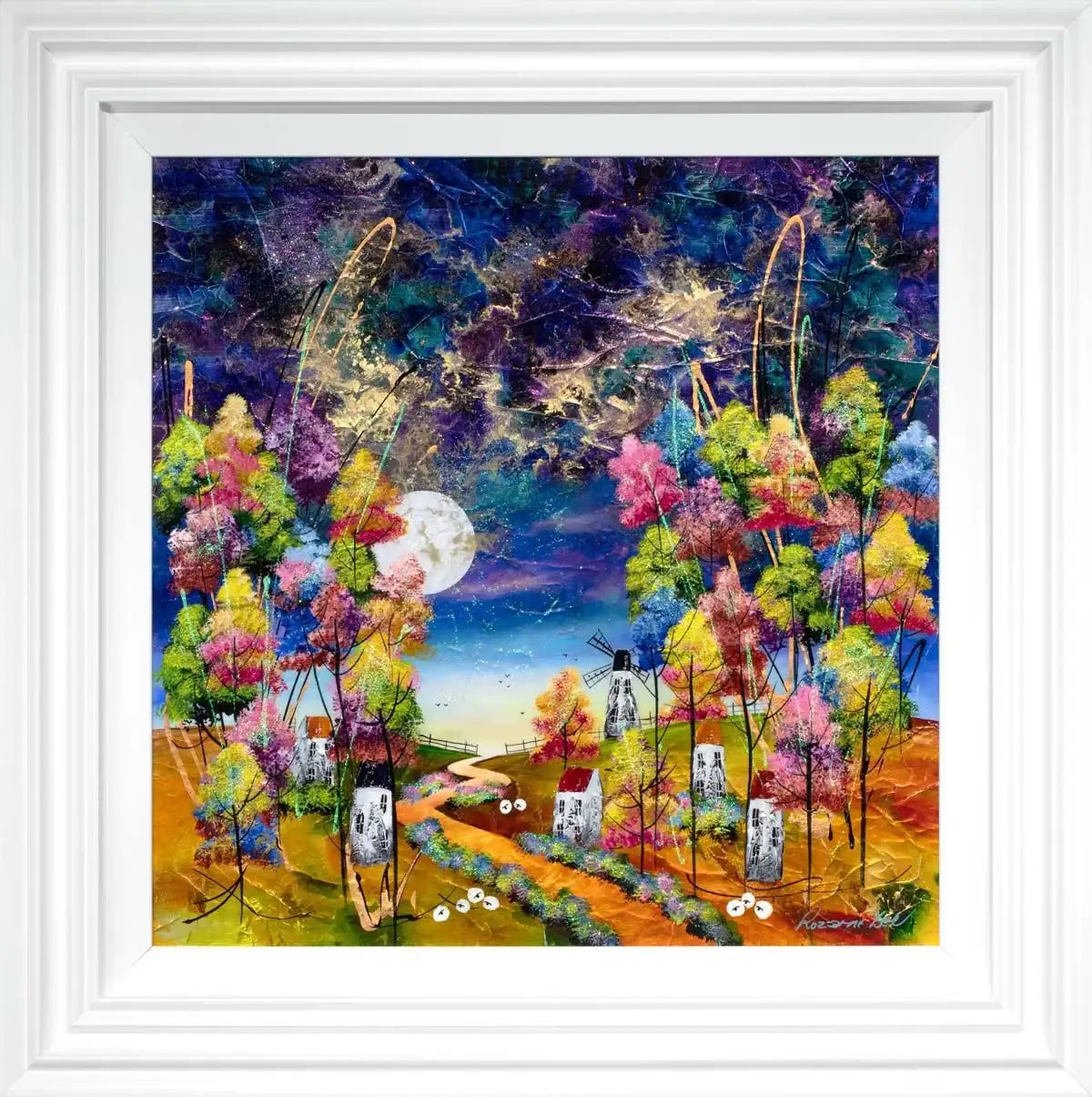 Hedgerow and Heather - Original - SOLD by artist Rozanne Bell - Wyecliffe Galleries