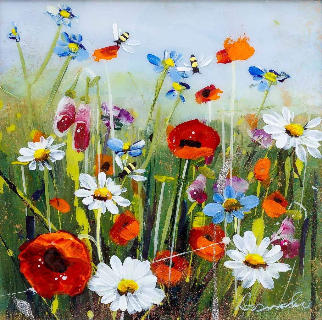 Honey Bees in Spring - Original - SOLD by artist Rozanne Bell - Wyecliffe Galleries