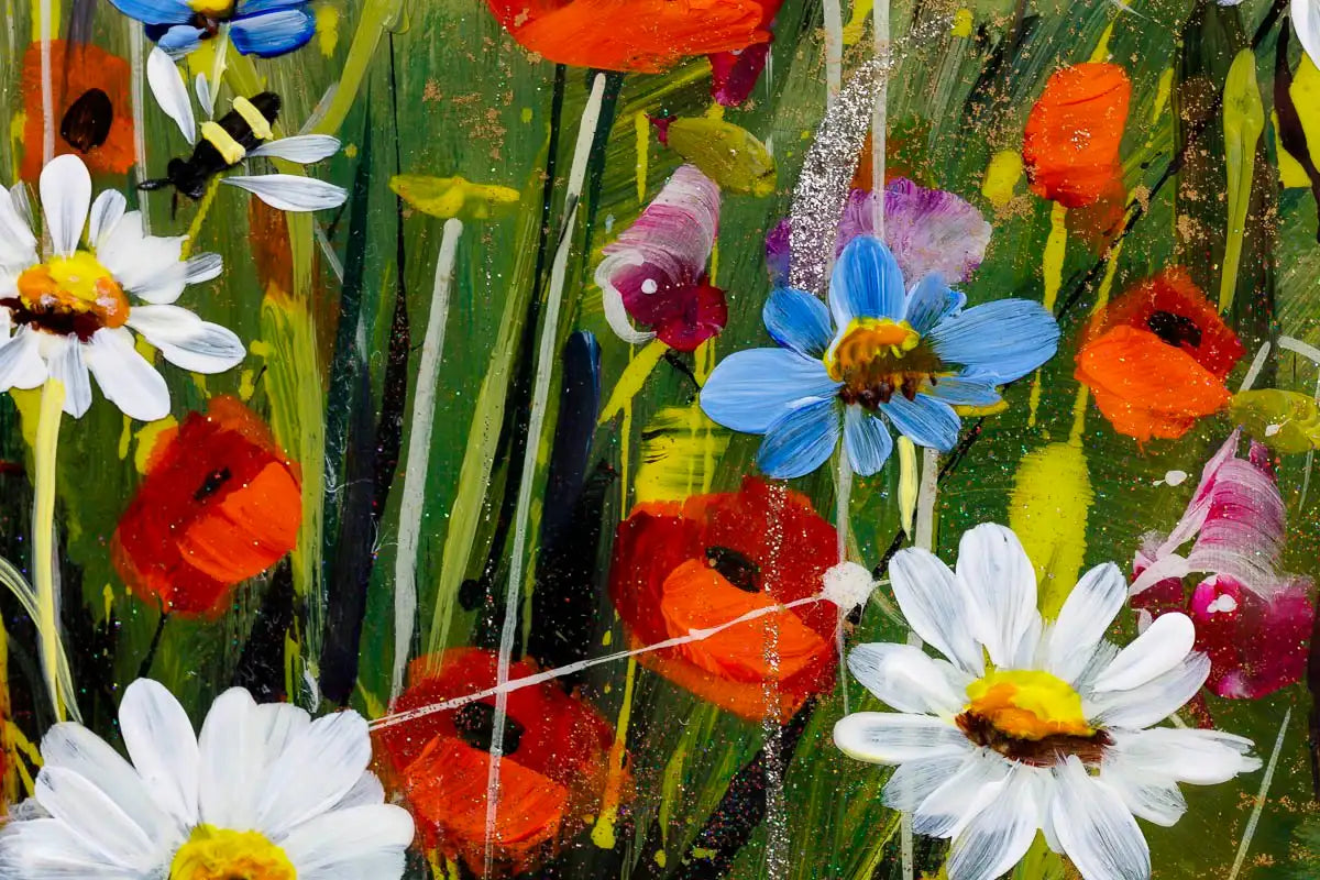 Honey Bees in Spring - Original - SOLD by artist Rozanne Bell - Wyecliffe Galleries