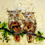 Hoot Hoot - Original - SOLD by artist Rozanne Bell - Wyecliffe Galleries
