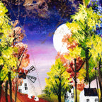 Houses on the Hill - Original - SOLD by artist Rozanne Bell - Wyecliffe Galleries