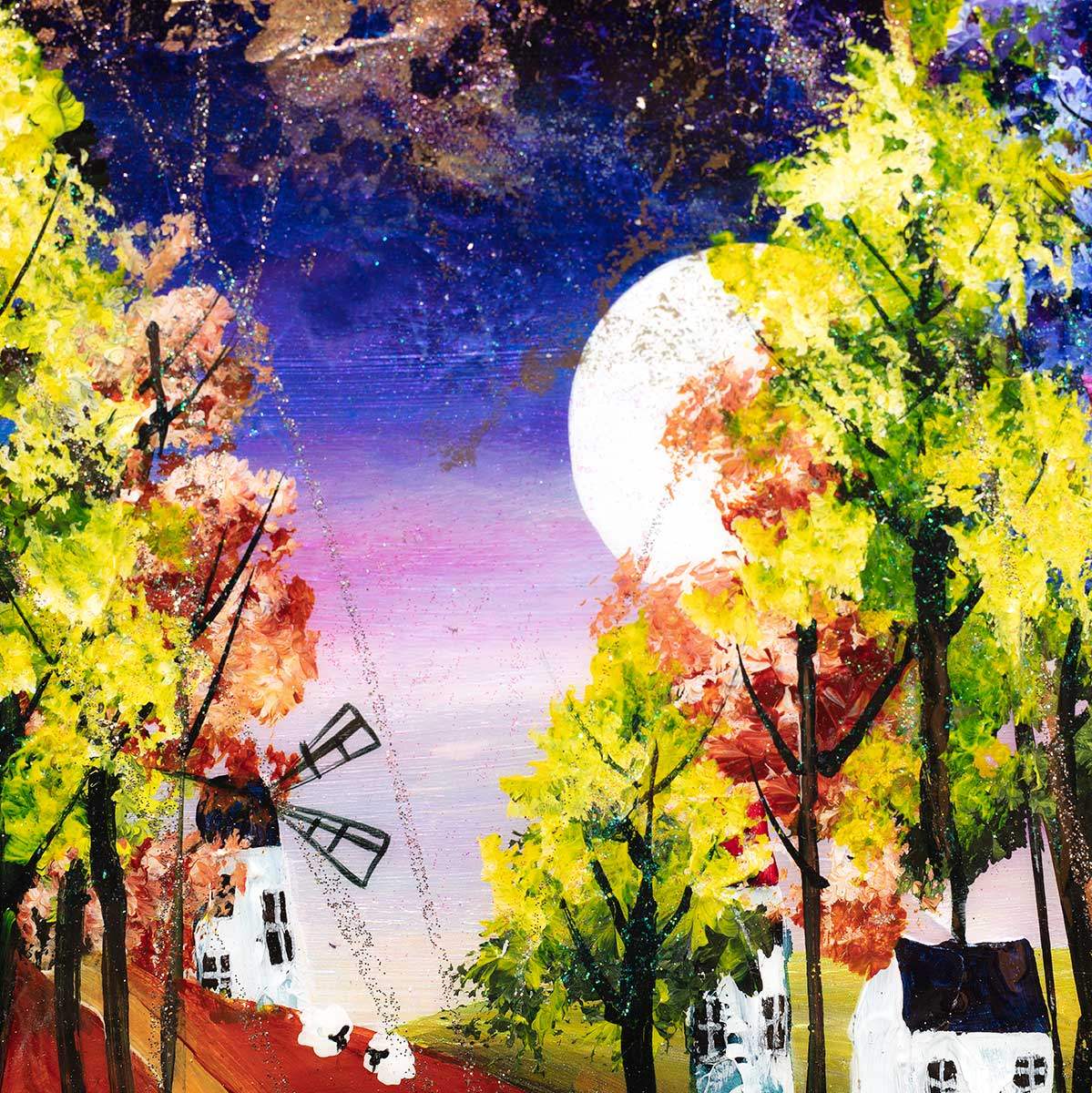 Houses on the Hill - Original - SOLD by artist Rozanne Bell - Wyecliffe Galleries