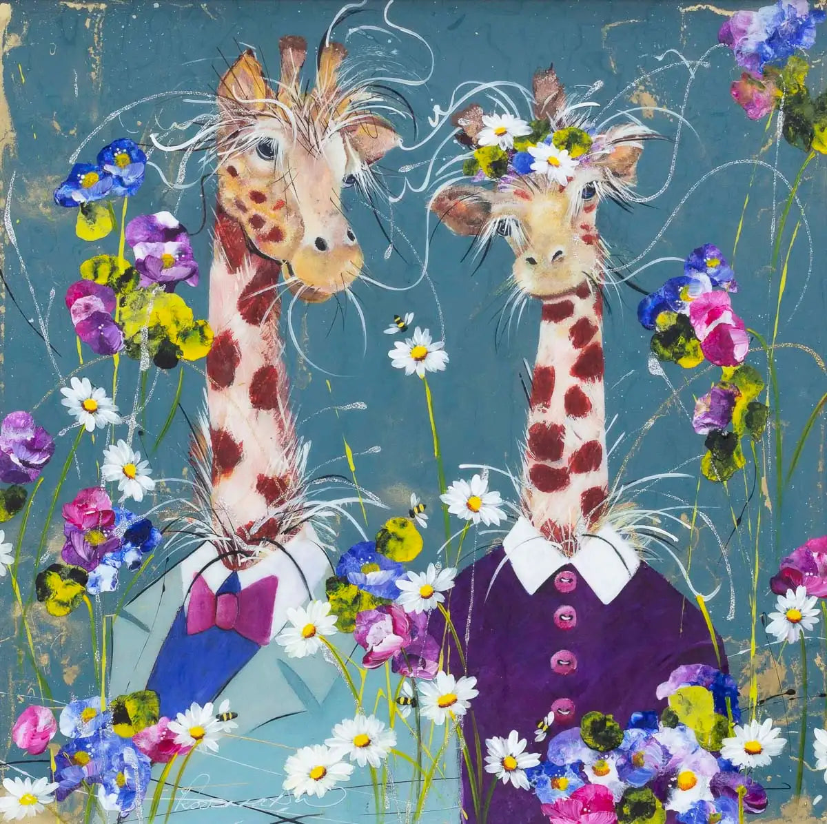 How's the Weather Up There - Original - SOLD by artist Rozanne Bell - Wyecliffe Galleries