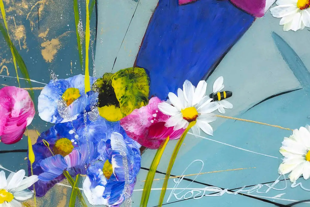 How's the Weather Up There - Original - SOLD by artist Rozanne Bell - Wyecliffe Galleries