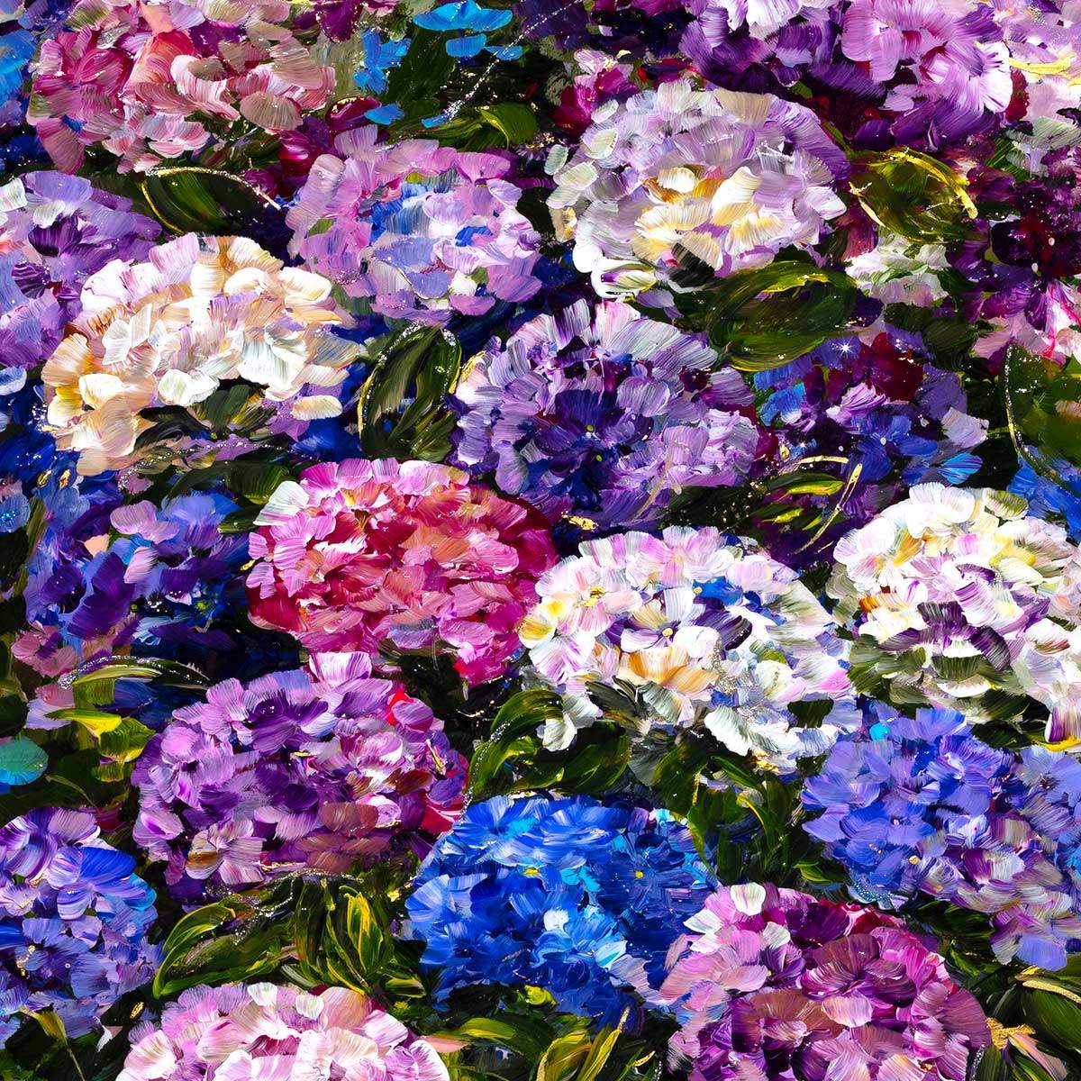 Hydrangeas in Bloom - Original - SOLD by artist Rozanne Bell - Wyecliffe Galleries