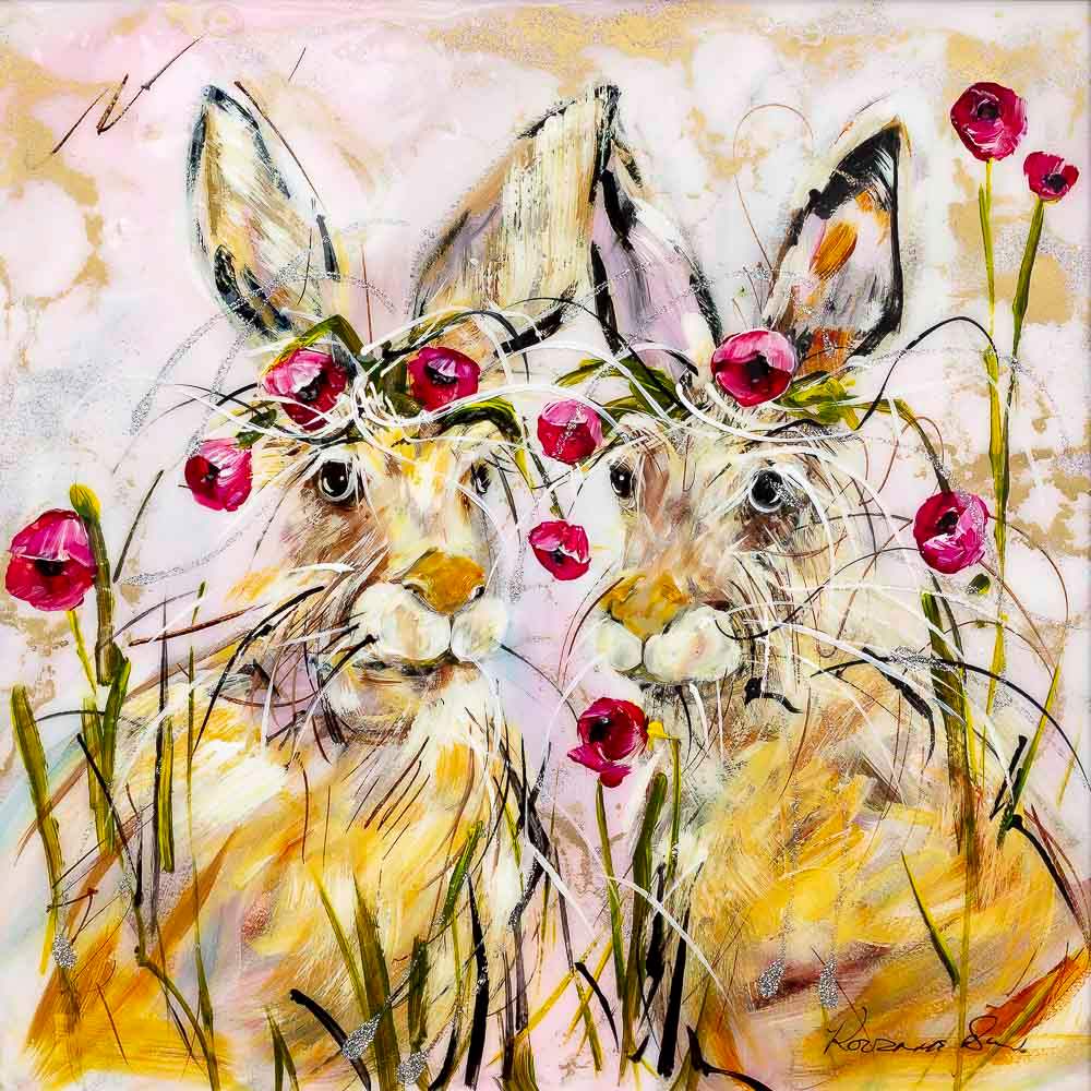 I'll Bring You Flowers - Original - SOLD by artist Rozanne Bell - Wyecliffe Galleries