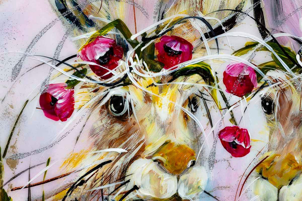 I'll Bring You Flowers - Original - SOLD by artist Rozanne Bell - Wyecliffe Galleries