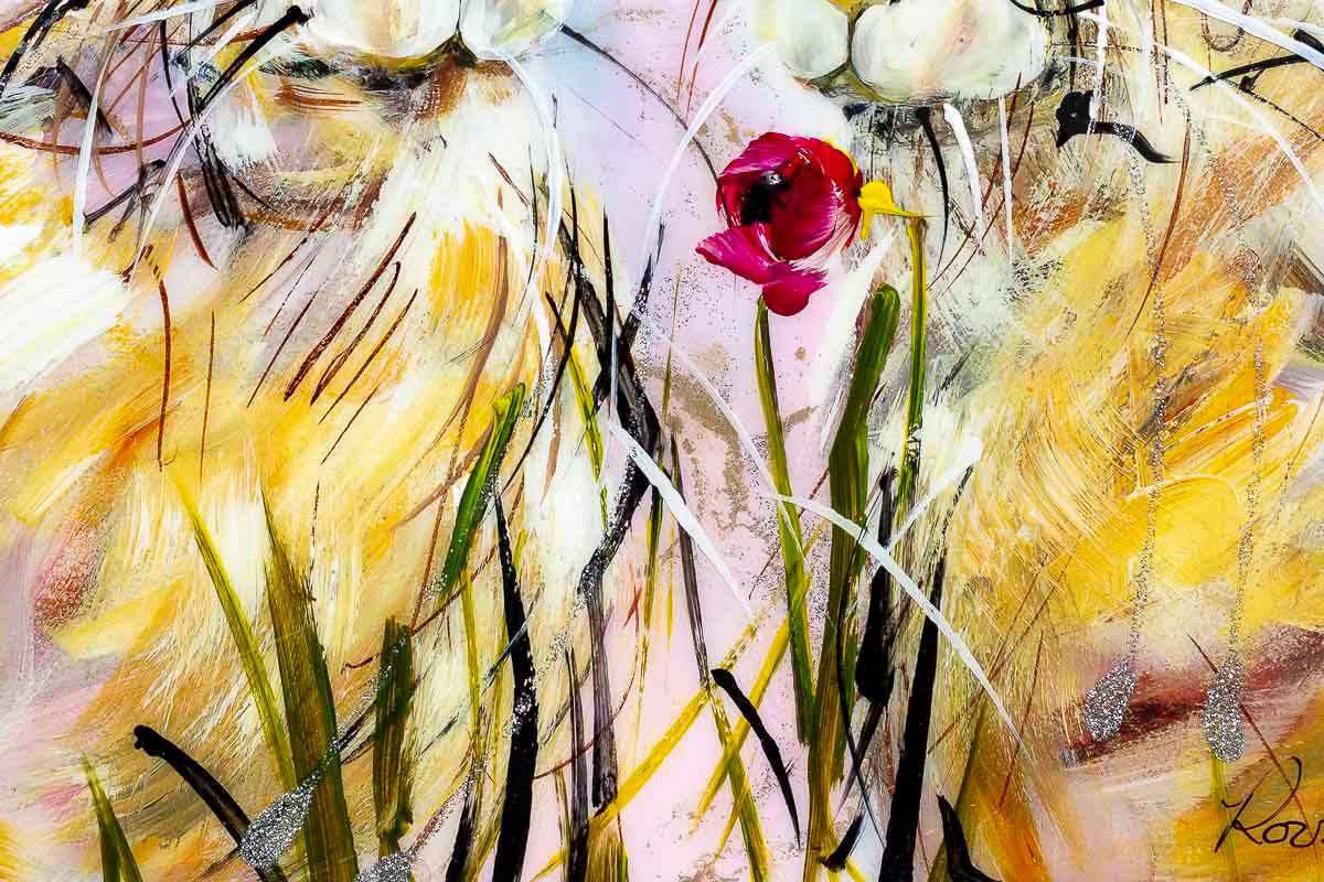 I'll Bring You Flowers - Original - SOLD by artist Rozanne Bell - Wyecliffe Galleries