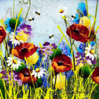 In The Meadow I - Original - SOLD by artist Rozanne Bell - Wyecliffe Galleries
