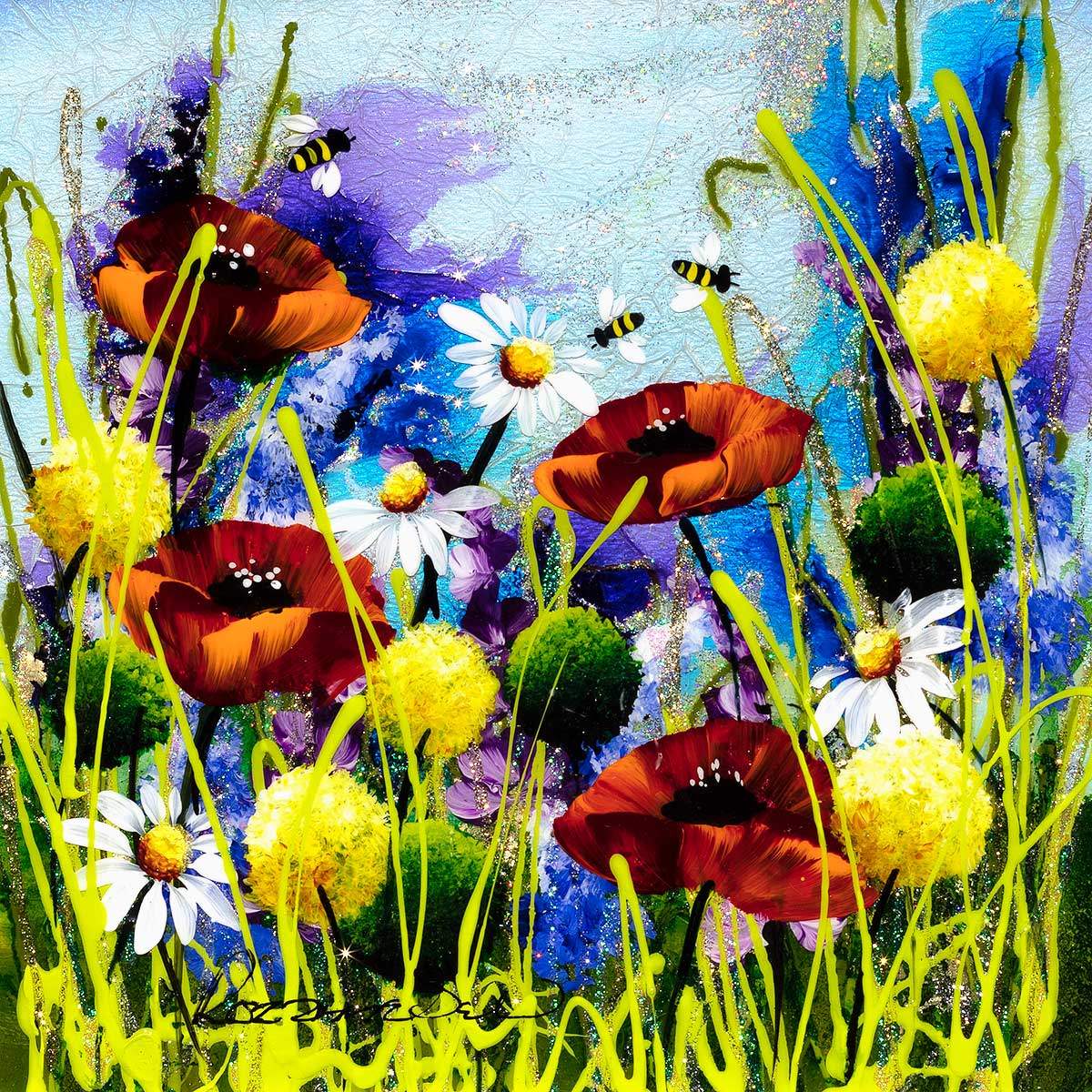 In The Meadow II - Original - SOLD by artist Rozanne Bell - Wyecliffe Galleries
