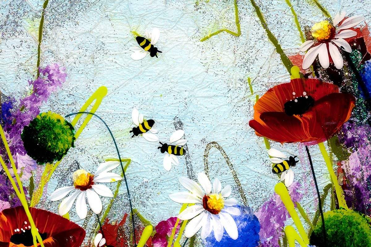 In The Meadow III - Original - SOLD by artist Rozanne Bell - Wyecliffe Galleries