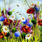 In The Meadow III - Original - SOLD by artist Rozanne Bell - Wyecliffe Galleries