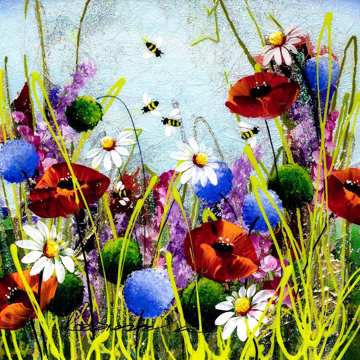 In The Meadow III - Original - SOLD by artist Rozanne Bell - Wyecliffe Galleries