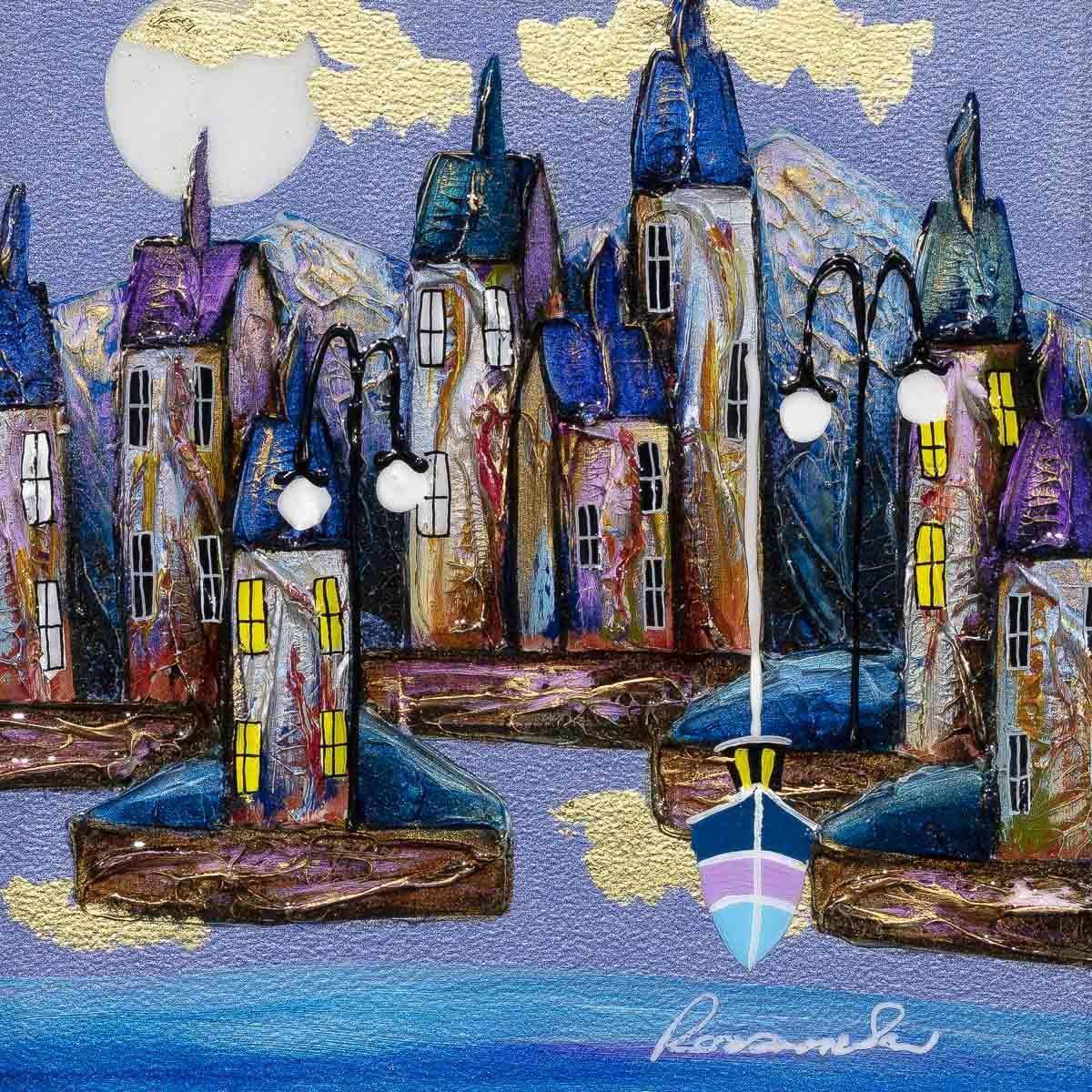 In The Moonlight - Original - SOLD by artist Rozanne Bell - Wyecliffe Galleries