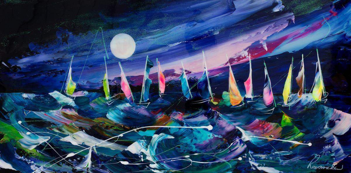 Indigo Storm - Original - SOLD by artist Rozanne Bell - Wyecliffe Galleries