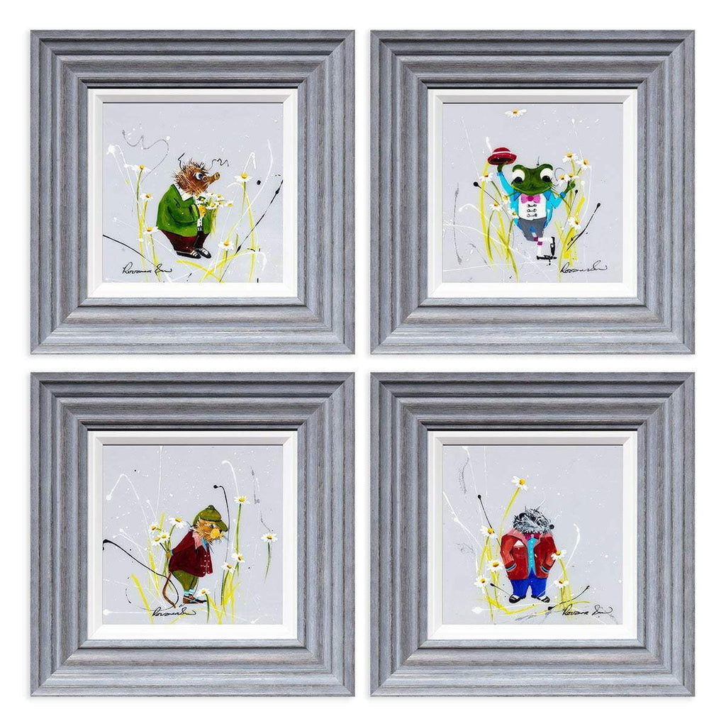 It Takes all Sorts to Make a World - Original Set of 4 by artist Rozanne Bell - Wyecliffe Galleries