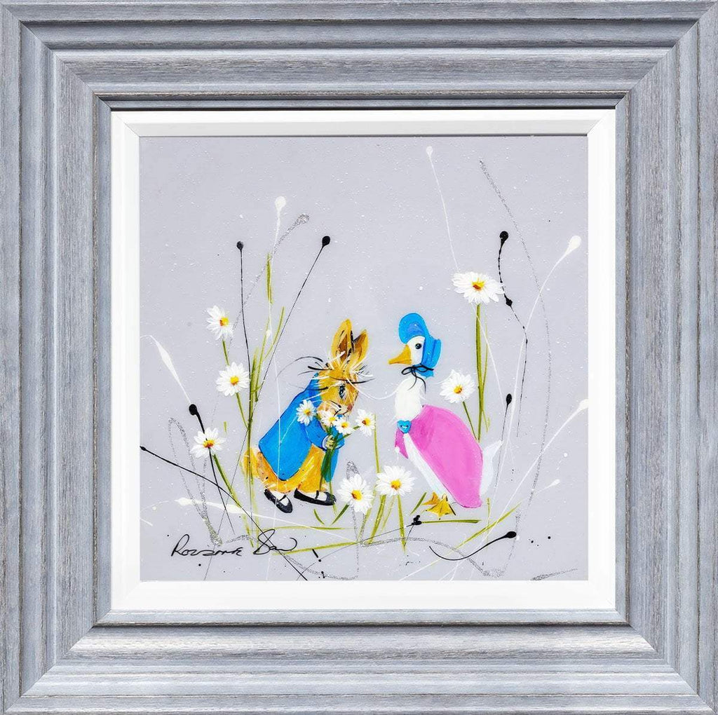 Jemima Puddle Duck & Peter Rabbit - Original - SOLD by artist Rozanne Bell - Wyecliffe Galleries