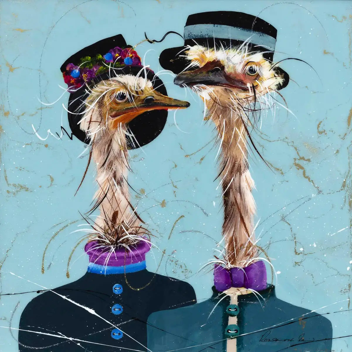 Jilly and Marcus - Original - SOLD by artist Rozanne Bell - Wyecliffe Galleries