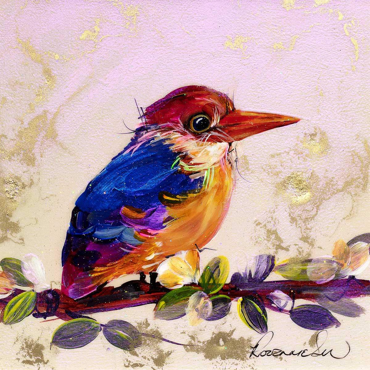 Kingfisher - Original - SOLD by artist Rozanne Bell - Wyecliffe Galleries