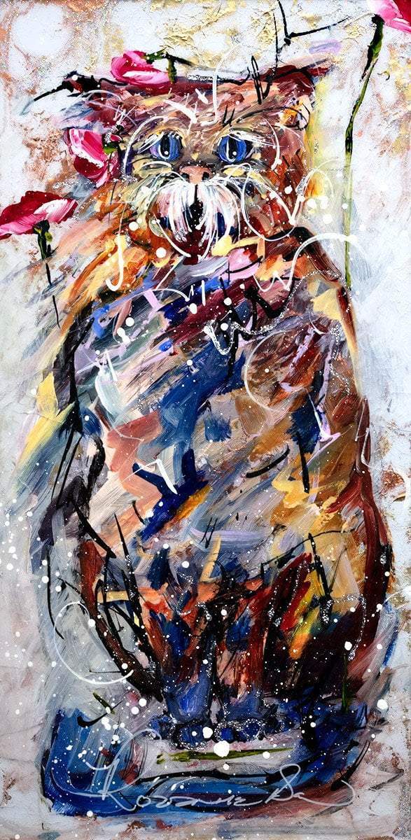 Kittenish - Original - SOLD by artist Rozanne Bell - Wyecliffe Galleries