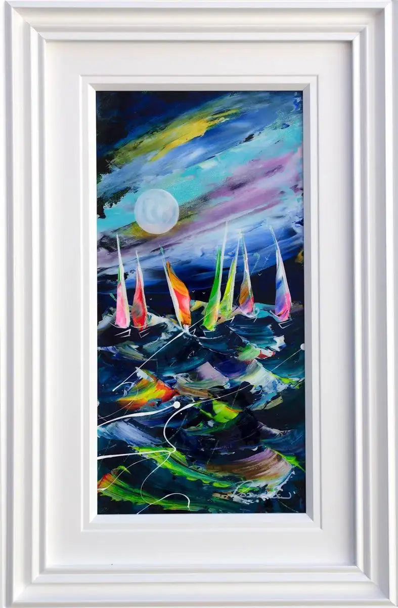 Late Night Racing - Original - SOLD by artist Rozanne Bell - Wyecliffe Galleries