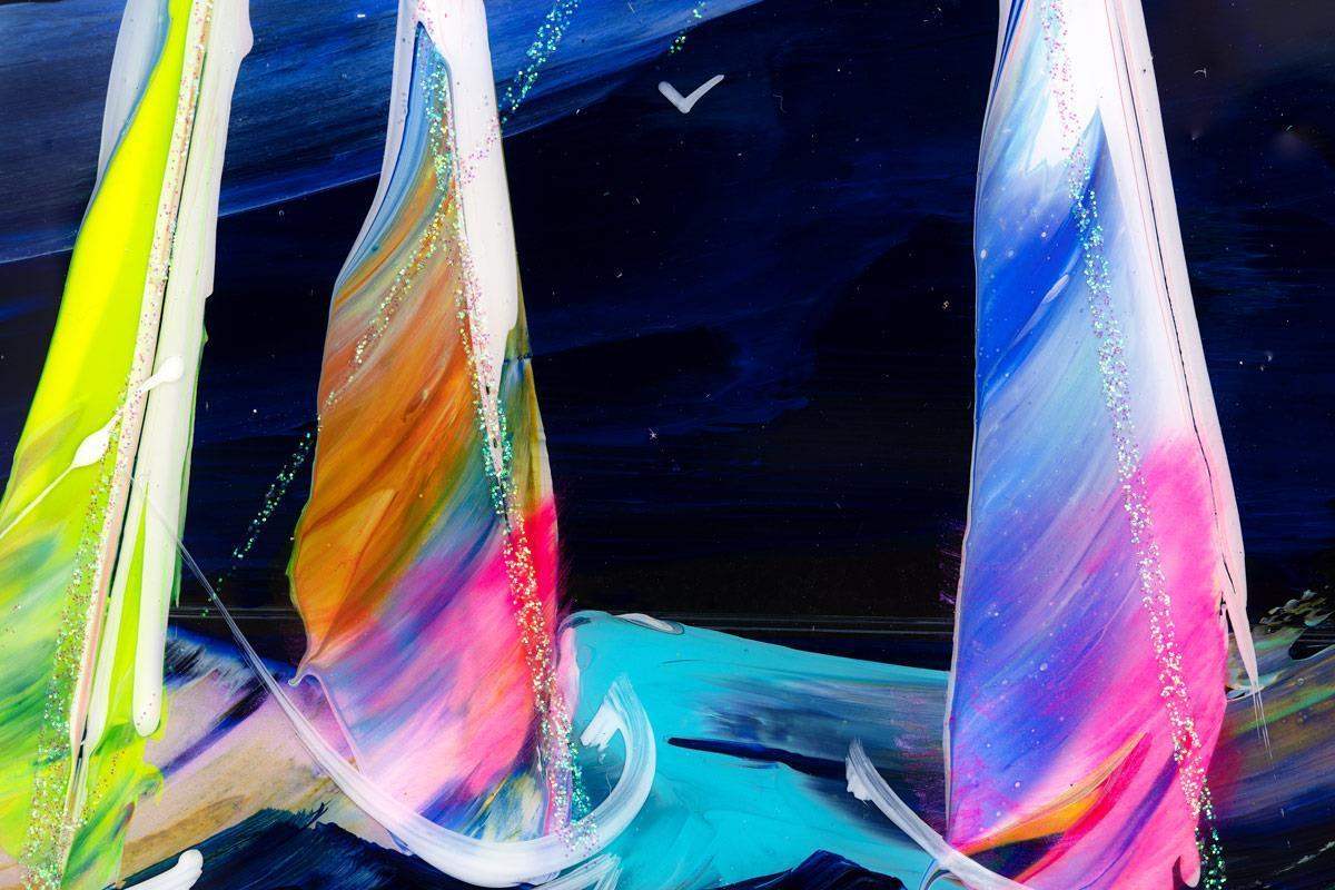 Late Night Racing - Original - SOLD by artist Rozanne Bell - Wyecliffe Galleries