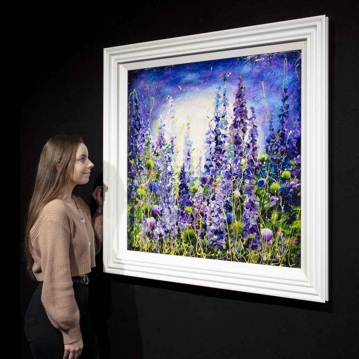 Lupin Fields - SOLD by artist Rozanne Bell - Wyecliffe Galleries