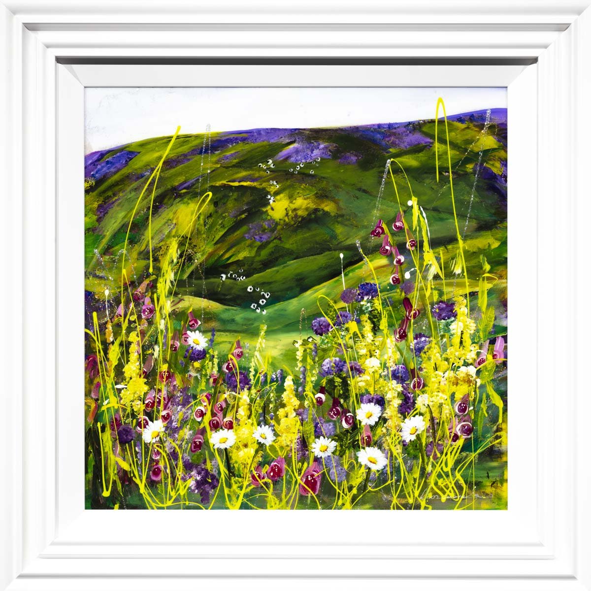 Lavender Hills - Original Rozanne Bell Framed
